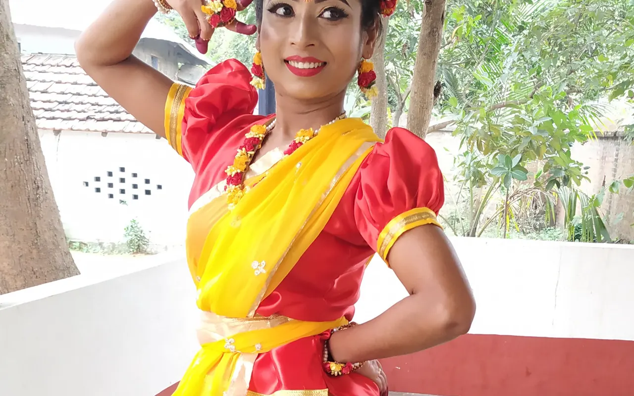 Indian folk dancers performing on stage